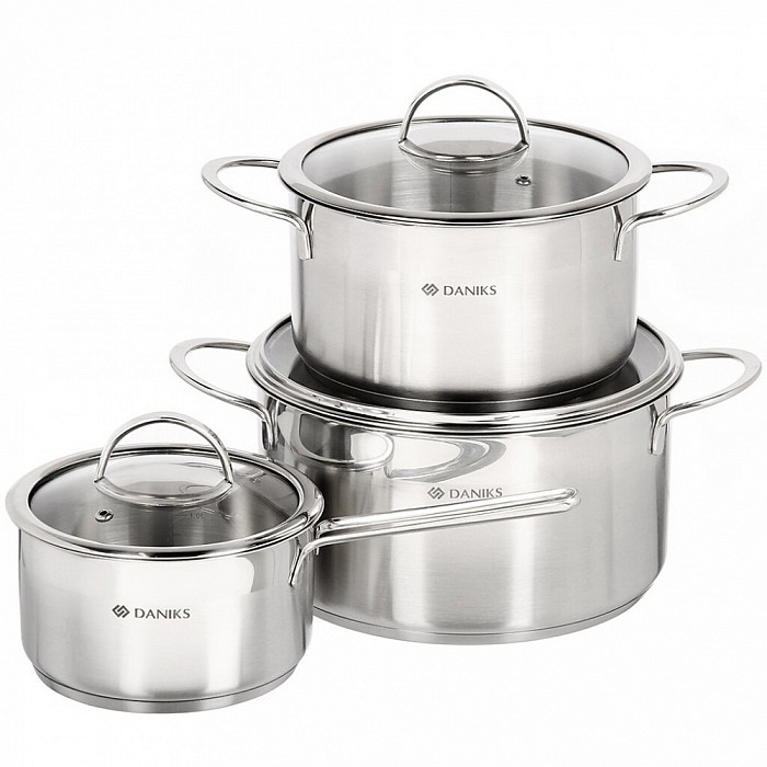 DANIKS БОНН набор посуды  нерж.сталь 6 пред. GS-01319-6PC