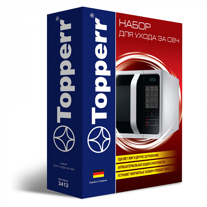TOPPERR 3412 набор для ухода за СВЧ  (ср-во+салфетка)
