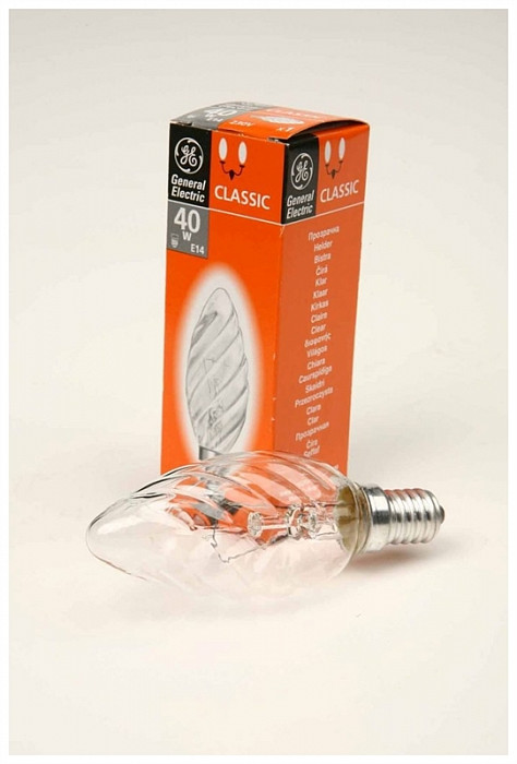 GE Свечка витая Twisted 40W 230V E14 CL